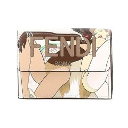Fendi “Bikini Girls” Trifold Wallet in Coated Canvas/Calf Leather