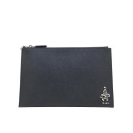 Prada" Voyage" Document Holder in Soft Safiano Leather - Black