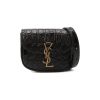 Saint Laurent "Kaia" Belt Bag in Croc-Embossed Calf Leather