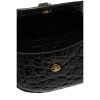 Saint Laurent "Kaia" Belt Bag in Croc-Embossed Calf Leather