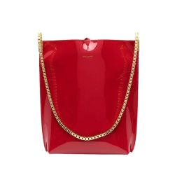 Saint Laurent “Suzanne” Small Hobo Bag in Patent Leather – Red