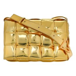 Bottega Veneta Cassette Crossbody Bag in Padded Lambskin (Please choose color: Metallic Gold)