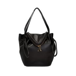 Bottega Veneta Large "Beak" Shoulder Bag in Soft Calf Leather (Please choose color: Classic Black)