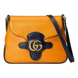 Gucci "GG" Orange or Python Print Calf Leather Shoulder Bag (Please choose color: Burnt Orange)