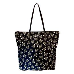 Prada Convertible Shopping Tote Bag in Supple Tessuto Nylon (Please choose color: Classic Black w/ Frankenstein Rose Print)