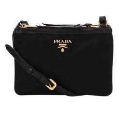Prada Crossbody Bag in Tessuto Nylon w/ Calf Leather Trim (Please choose color: Classic Black)