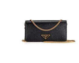 Prada "Miniborse" Crossbody Bag in Vitello Move Leather (Please choose color: Nero Black)