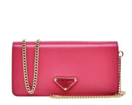 Prada "Miniborse" Crossbody Bag in Vitello Move Leather (Please choose color: Peonia Pink)