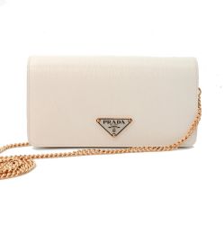 Prada "Miniborse" Crossbody Bag in Vitello Move Leather (Please choose color: Bianco White)