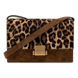 Saint Laurent "Bellechasse" Leopard Print Crossbody Bag (Please choose color: Leopard Print w/ Brown Suede Exterior)