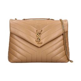 Saint Laurent “LouLou” Medium Monogram Luxury Shoulder Bag (Please choose color: Tan)
