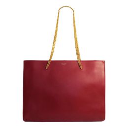 Saint Laurent "Siena"  Shoulder Bag w/ a Chain in Calf Leather (Please choose color: Red)
