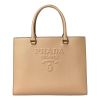 Prada Medium Logo Embossed Handbag in Safiano Calf Leather
