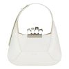 Alexander McQueen “Jeweled” Hobo Bag in White Calf Leather