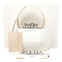 Alexander McQueen “Jeweled” Hobo Bag in White Calf Leather