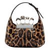 Alexander McQueen Skull Jewelled Leopard Print Shoulder Bag