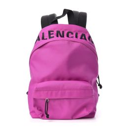 Balenciaga "Wheel Sport" Logo Backpack in Nylon - Fuchsia