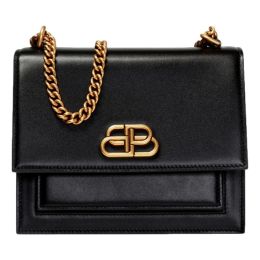 Balenciaga" S Sharp Box" Shoulder Bag in Smooth Calf Leather