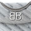 Balenciaga "BB" Chain Wallet in Soft Calf Leather - Glittery Silver