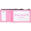 Balmain 3 Pack Shoulder Bag in White Canvas/Pink Leather Trim
