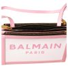 Balmain 3 Pack Shoulder Bag in White Canvas/Pink Leather Trim