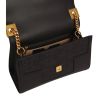 Balmain "1945" Flap Shoulder Bag in Emb. Calf Leather - Black