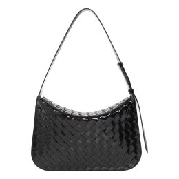 Bottega Veneta Flap Shoulder Bag in Weaved Patent Leather