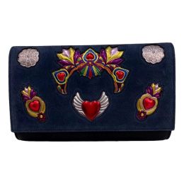 Christian Louboutin "Paloma Heart" Mexiloubi Clutch - Suede