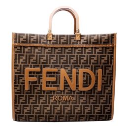 Fendi “Sunshine” Large Tote in Zucca Jacquard Canvas/Leather