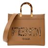 Fendi “Sunshine” Large Tote in Calf Leather w/ Snake Print Logo