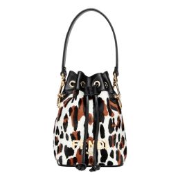 Fendi “Mon Tresor” Mini Bucket Bag in Animal Printed Sheepskin