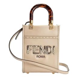 Fendi “Sunshine” Calf Leather w Snake Print Logo Mini Tote Bag