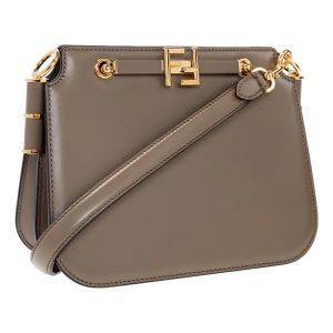 Fendi "Touch" Shoulder Bag in Luxe Tartufo Calf Leather - Taupe