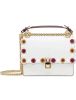 Fendi "Kan I" Scalloped Shoulder Bag in Calf Leather - White