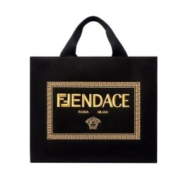 Fendi & Versace “Fendace” Large Tote Bag in Canvas - Black