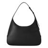Ferragamo Arch Shoulder Bag in Brushed Calf Leather - Black