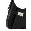 Ferragamo Arch Shoulder Bag in Brushed Calf Leather - Black