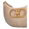 Ferragamo Plush Shoulder Bag in Vitello Daino Leather - Beige