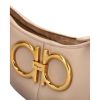 Ferragamo Plush Shoulder Bag in Vitello Daino Leather - Beige