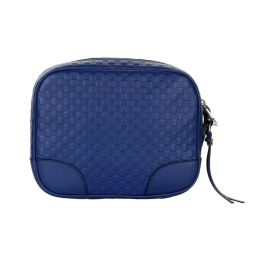 Gucci “Bree” Micro Guccissima Calf Leather Blue Crossbody Bag