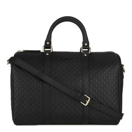 Gucci Micro Guccissima GG Embossed Calf Leather Boston Bag