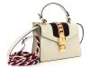 Gucci "Sylvie Bee Star" Posh Mini Handbag in Calf Leather - White