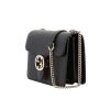 Gucci "GG" Interlocking Small Black Calf Leather Crossbody Bag