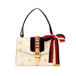 Gucci “Sylvie Bee Star” Shoulder Bag in Calf Leather - Ivory