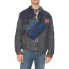 Gucci "Off The Grid” Blue Belt Bag in Nylon w/ Calf Leather Trim