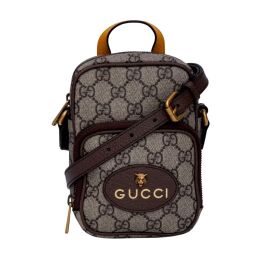 Gucci GG Supreme Canvas Tiger Mini Crossbody Bag - Beige