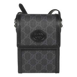 Gucci Mini Vertical Crossbody Bag in Black GG Supreme Canvas