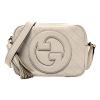 Gucci “Blondie” Diagonal Stitching Calf Leather Crossbody Bag