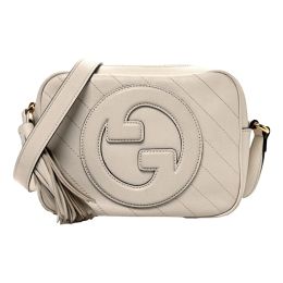 Gucci “Blondie” Diagonal Stitching Calf Leather Crossbody Bag