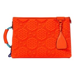 Gucci Off the Grid GG Embossed Rubber Material Orange Pouch